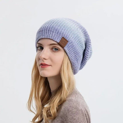 Bonnet femme dégradé hiver extérieur - Bleu - Ajustable (du 54 au 59) | La boutique du chapeau