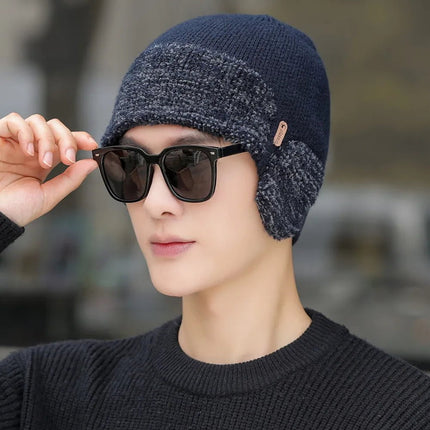 Bonnet homme hiver extérieur - Bleu marine - Ajustable (du 54 au 59) | La boutique du chapeau