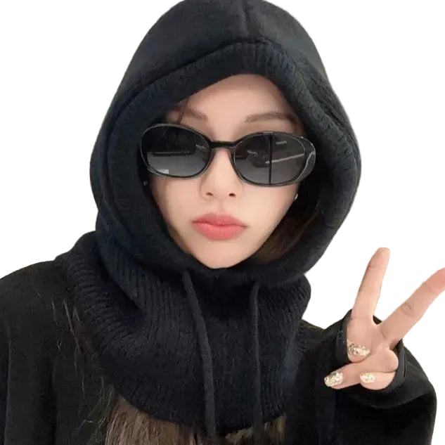 Capuche femme col et cordon - Noir - Ajustable (du 54 au 59) | La boutique du chapeau