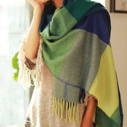 Châle femme à carreaux - Vert - 180CM | La boutique du chapeau