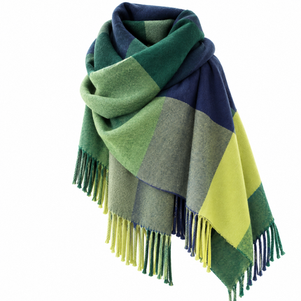 Châle femme à carreaux - Vert - 180CM | La boutique du chapeau