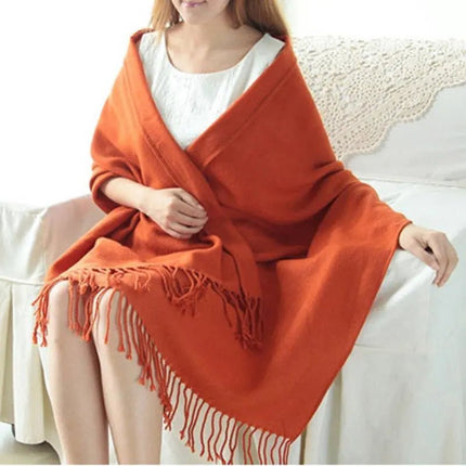 Châle femme à carreaux - Orange - 180CM | La boutique du chapeau