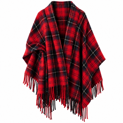 Châle femme à carreaux - Rouge - 180CM | La boutique du chapeau