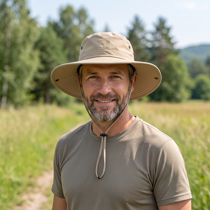 Chapeau Anti-UV Homme — Randonnée, Pêche & Jardin- kaki - XL (60 - 61cm) | La boutique du chapeau