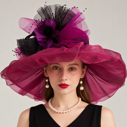 Chapeau de cérémonie femme - Bordeaux - M (56 - 58cm) | La boutique du chapeau