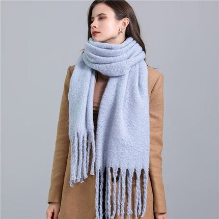Écharpe femme coton unie - bleu clair - | La boutique du chapeau