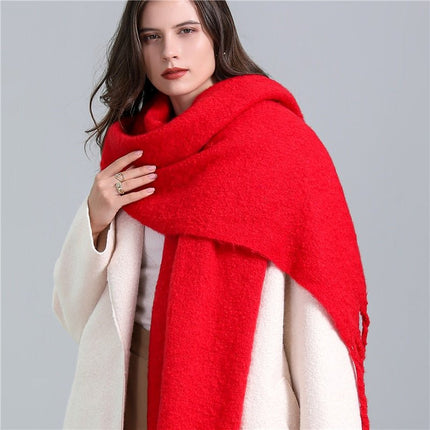 Écharpe femme coton unie - rouge - | La boutique du chapeau