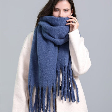 Écharpe femme coton unie - bleu - | La boutique du chapeau