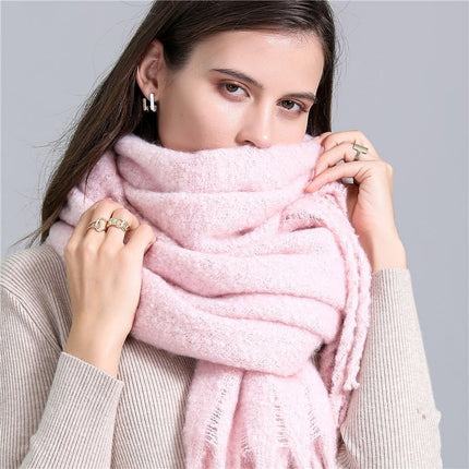 Écharpe femme coton unie - rose - | La boutique du chapeau