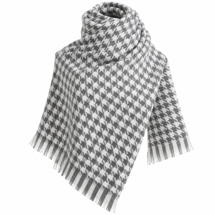Écharpe femme pied-de-poule - Gris - | La boutique du chapeau