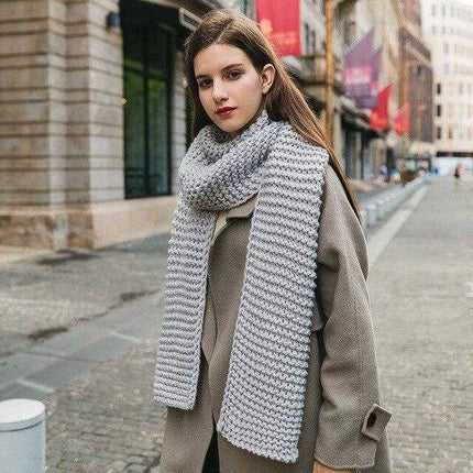 Écharpe grosses mailles - Gris - | La boutique du chapeau