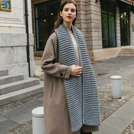 Écharpe grosses mailles - Gris Foncé - | La boutique du chapeau