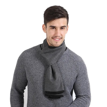 Écharpe homme à motif géométrique - gris foncé | La boutique du chapeau