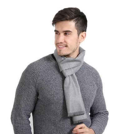 Écharpe homme à motif géométrique - gris clair | La boutique du chapeau