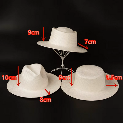 Chapeau panama unisexe paille blanche trois modèles