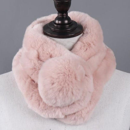 Tour de cou femme moelleux effet fourrure- Rose Clair - 65cm | La boutique du chapeau