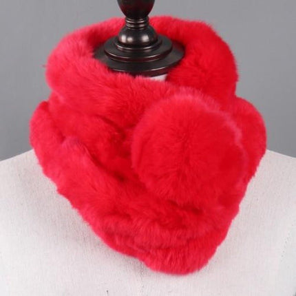 Tour de cou femme moelleux effet fourrure - Rouge - 65cm | La boutique du chapeau