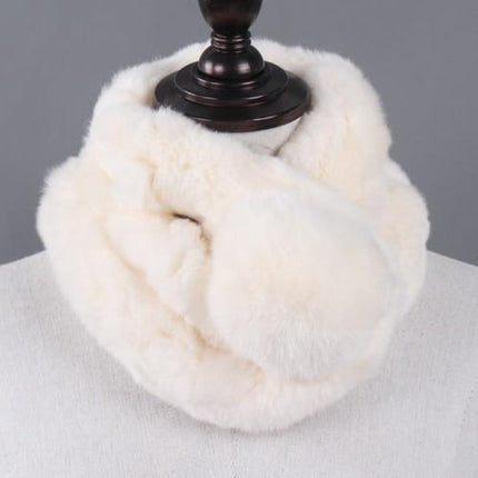 Tour de cou femme moelleux effet fourrure - beige - 65cm | La boutique du chapeau