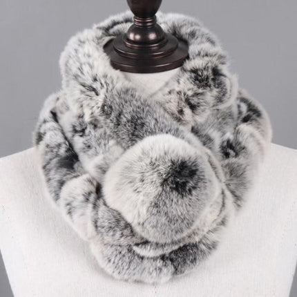 Tour de cou femme moelleux effet fourrure - gris/noir - 65cm | La boutique du chapeau
