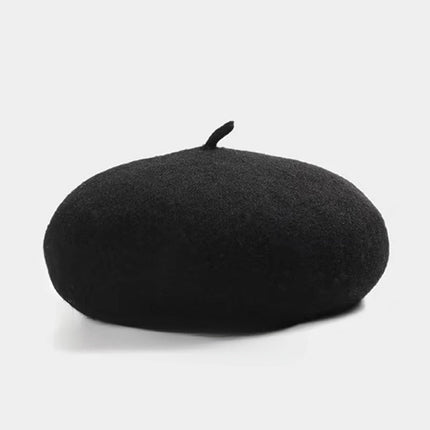 Béret élégant en Laine - Noir - Ajustable (du 54 au 59) | La boutique du chapeau
