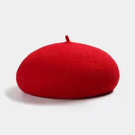 Béret élégant en Laine - Rouge - Ajustable (du 54 au 59) | La boutique du chapeau