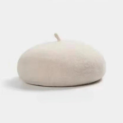 Béret élégant en Laine - Blanc - Ajustable (du 54 au 59) | La boutique du chapeau