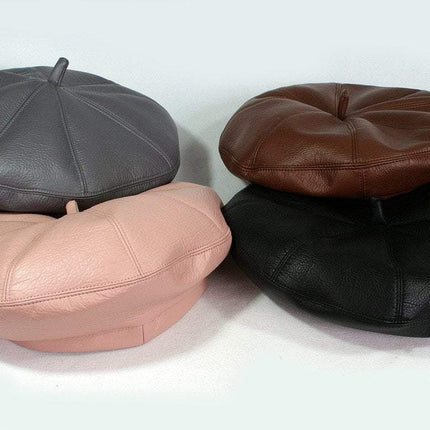 Béret en cuir - Rose - M (56 - 58cm) | La boutique du chapeau