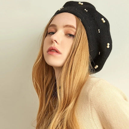 Béret en laine et cachemire - Noir - Ajustable (du 54 au 59) | La boutique du chapeau