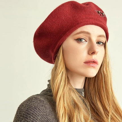 Béret en laine et cachemire - Rouge - Ajustable (du 54 au 59) | La boutique du chapeau