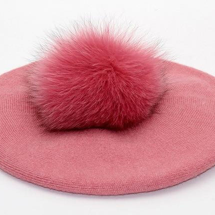 Béret en laine et coton - Rose - M (56 - 58cm) | La boutique du chapeau