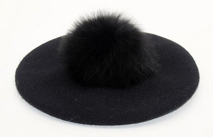 Béret en laine et coton - Noir - M (56 - 58cm) | La boutique du chapeau