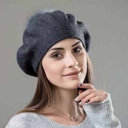 Béret en laine et coton - Gris1 - M (56 - 58cm) | La boutique du chapeau