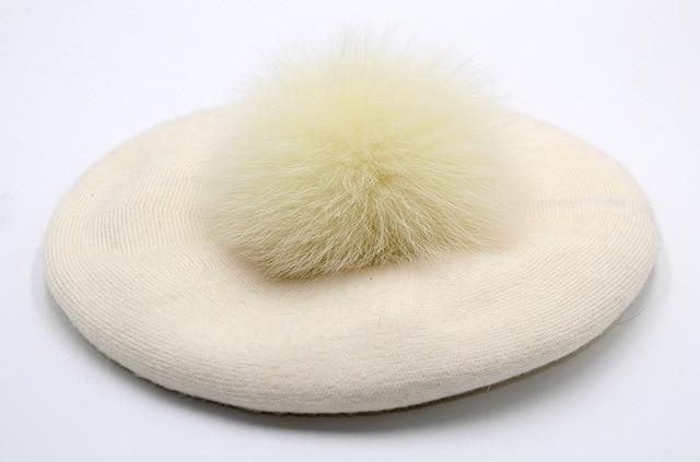 Béret en laine et coton - Blanc - M (56 - 58cm) | La boutique du chapeau