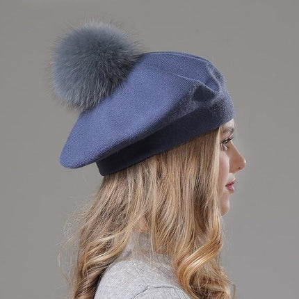 Béret en laine et coton - Bleu - M (56 - 58cm) | La boutique du chapeau