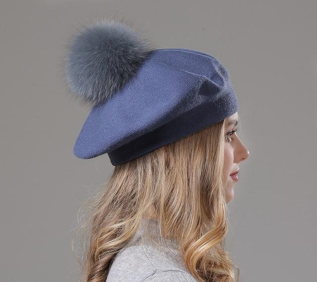 Béret en laine et coton - Bleu - M (56 - 58cm) | La boutique du chapeau
