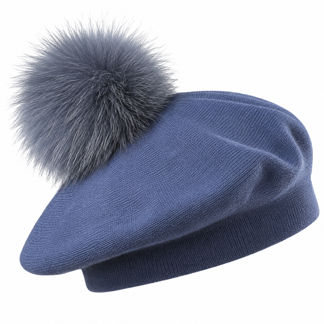 Béret en laine et coton - Bleu - M (56 - 58cm) | La boutique du chapeau