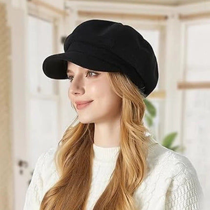 Béret en laine - Noir - Ajustable (du 54 au 59) | La boutique du chapeau