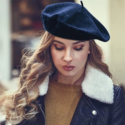 Béret en laine - Bleu - Ajustable (du 54 au 59) | La boutique du chapeau