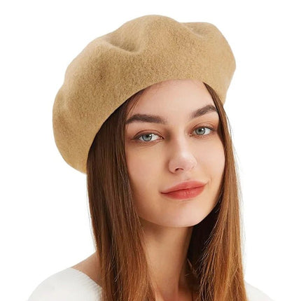 Béret en laine - Kaki - Ajustable (du 54 au 59) | La boutique du chapeau