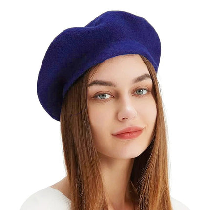 Béret en laine - Bleu - Ajustable (du 54 au 59) | La boutique du chapeau
