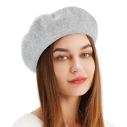 Béret en laine - Gris - Ajustable (du 54 au 59) | La boutique du chapeau
