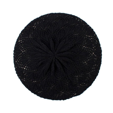 Béret en tricot - Noir - Ajustable (du 54 au 59) | La boutique du chapeau