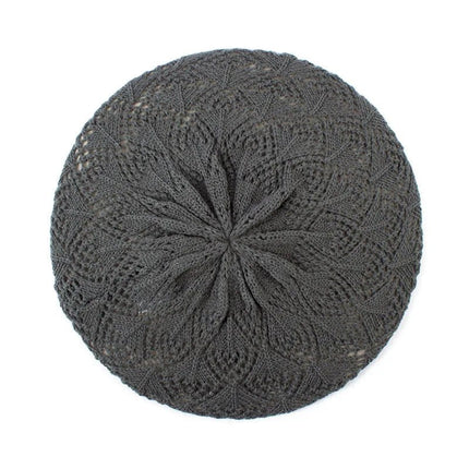 Béret en tricot - Gris foncé - Ajustable (du 54 au 59) | La boutique du chapeau
