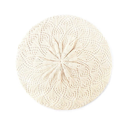Béret en tricot - Beige - Ajustable (du 54 au 59) | La boutique du chapeau