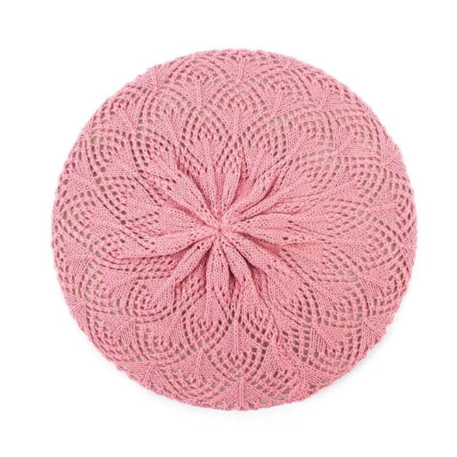 Béret en tricot - Rose - Ajustable (du 54 au 59) | La boutique du chapeau