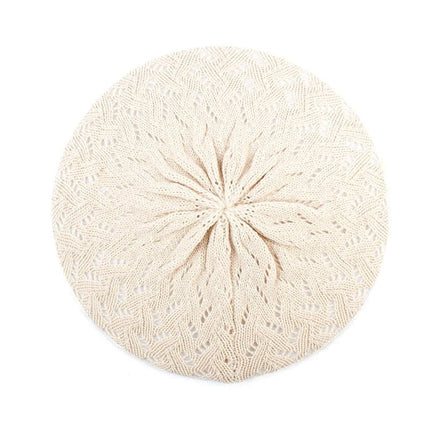 Béret en tricot femme - Beige - Ajustable (du 54 au 59) | La boutique du chapeau