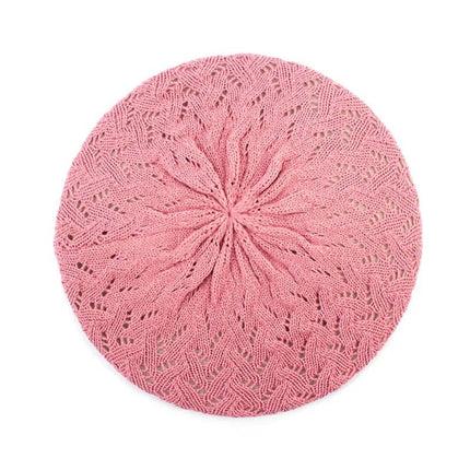 Béret en tricot femme - Rose - Ajustable (du 54 au 59) | La boutique du chapeau