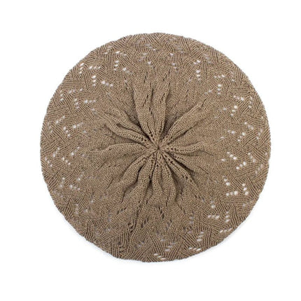 Béret en tricot femme - Marron - Ajustable (du 54 au 59) | La boutique du chapeau