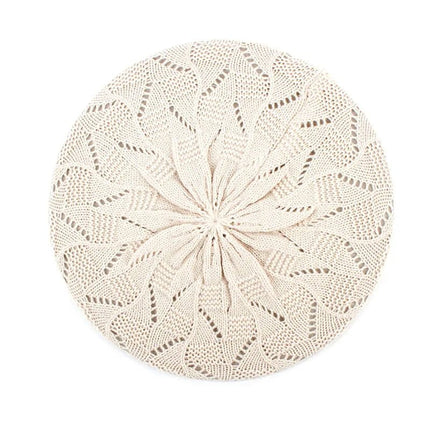 Béret en tricot pour femme - Beige - Ajustable (du 54 au 59) | La boutique du chapeau