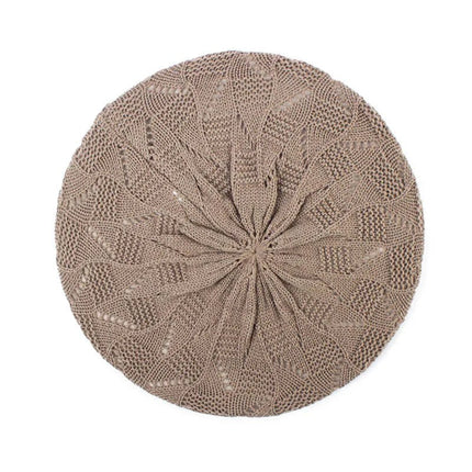Béret en tricot pour femme - Marron - Ajustable (du 54 au 59) | La boutique du chapeau